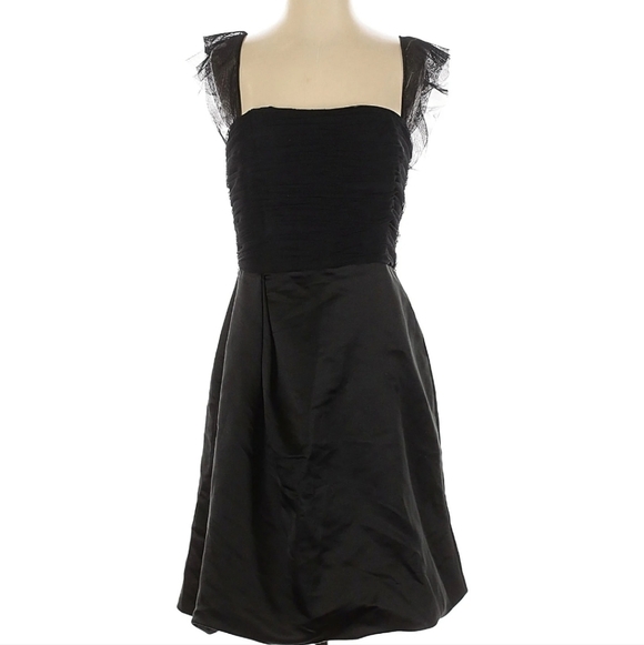 VERA WANG Lavender Label Black Silk Cocktail Dress Size 10 - Picture 2 of 5